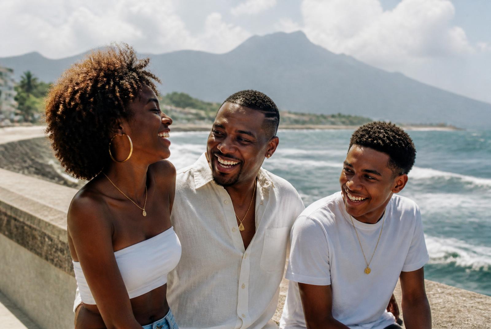 Friends on the Puerto Plata seawall